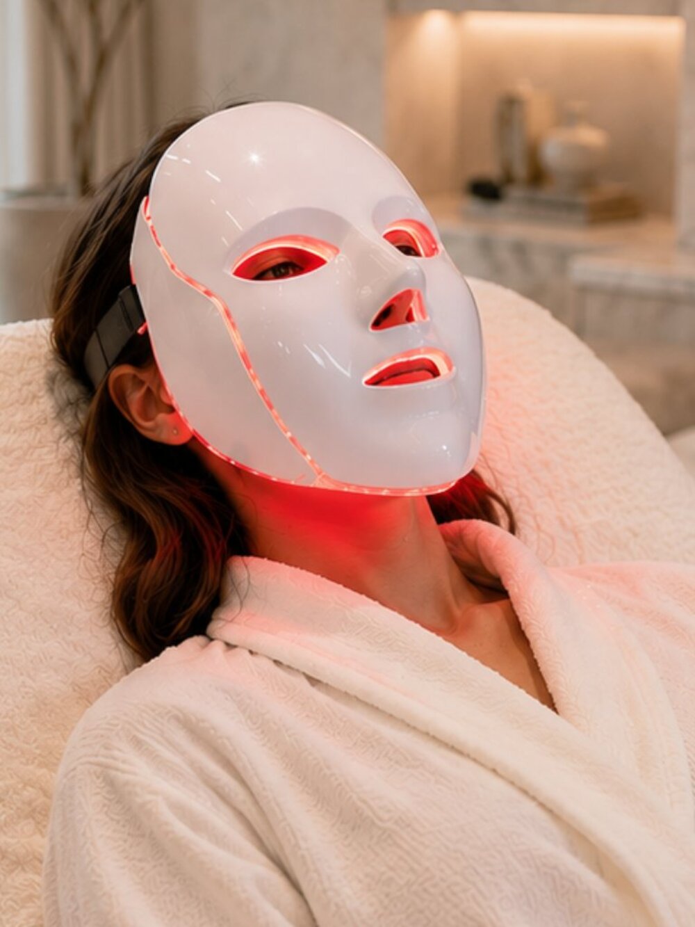 Multi Color LED Light Therapy Photon Deep Cell Skincare Facial Neck Mask (New)